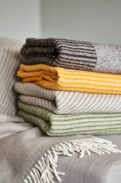 NJRD Manta de lana Stripes 130x185 cm, Beige Best