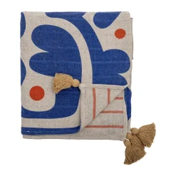 Bloomingville Mantas De Lana|Mantas De Algodón<Manta Eviaya 130x160 cm, Azul