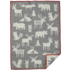 Klippan Yllefabrik Manta infantil Forest, Gris