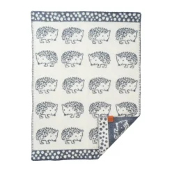 Klippan Yllefabrik Mantas Infantiles|Mantas Infantiles<Manta infantil Hedgehog 65x90 cm, Azul