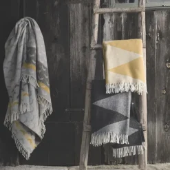 Scandi Living Manta lana Rime, Charcoal Negro Hot