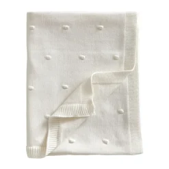 Jack o Juno Mantas Infantiles|Mantas Infantiles<Manta para bebé Bubble de punto 80x100 cm, Pearl Blanco