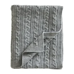 Jack o Juno Mantas Infantiles|Mantas Infantiles<Manta para bebé lana merino tejida 80x100 cm, Light grey Gris