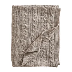 Jack o Juno Mantas Infantiles|Mantas Infantiles<Manta para bebé lana merino tejida 80x100 cm, Oatmeal Blanco