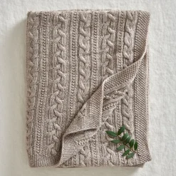 Jack o Juno Mantas Infantiles|Mantas Infantiles<Manta para bebé lana merino tejida 80x100 cm, Oatmeal Blanco