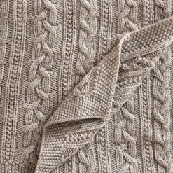 Jack o Juno Mantas Infantiles|Mantas Infantiles<Manta para bebé lana merino tejida 80x100 cm, Oatmeal Blanco