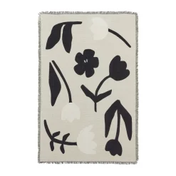 Broste Copenhagen Mantas De Algodón<Manta Rosita 130x180 cm, Black-off white Negro