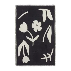 Broste Copenhagen Mantas De Algodón<Manta Rosita 130x180 cm, Black-off white Negro