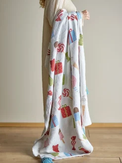 Bloomingville Mantas Infantiles|Mantas Infantiles<Manta Sweets 130x160 cm, Nature BlancoMulti