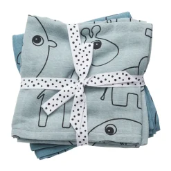 Done by deer Mantas para bebé Contour 120x120 cm, 2-pack, Blue Azul