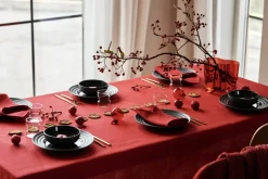 NJRD Manteles De Navidad|Manteles<Mantel Geometric 147x250 cm, Rojo