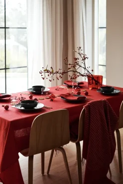NJRD Manteles De Navidad|Manteles<Mantel Geometric 147x250 cm, Rojo