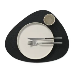 LIND DNA Manteles Individuales<Mantel individual curvo Bull reversible L 1 pieza, Warm grey-black GrisNegro