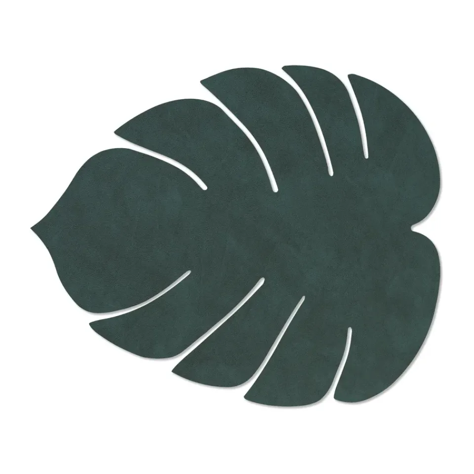 LIND DNA Mantel individual Monstera Leaf Nupo L, oscuro Verde