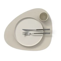 LIND DNA Manteles Individuales<Mantel individual Nupo curve L, Oyster white Gris