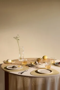LIND DNA Manteles Individuales<Mantel individual Nupo curve L, Lemon sorbet Beige