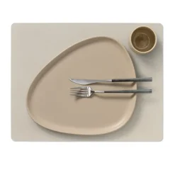 LIND DNA Manteles Individuales<Mantel individual Nupo square L, Oyster white Gris