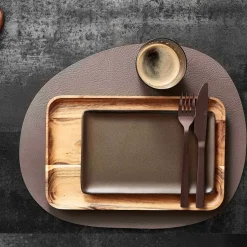 Aida Manteles Individuales<Mantel individual Raw cuero, Dusty rose buffalo Gris