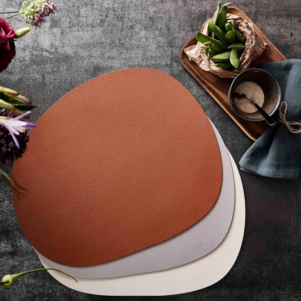 Aida Mantel individual Raw cuero, Warm nude buffalo Beige Hot