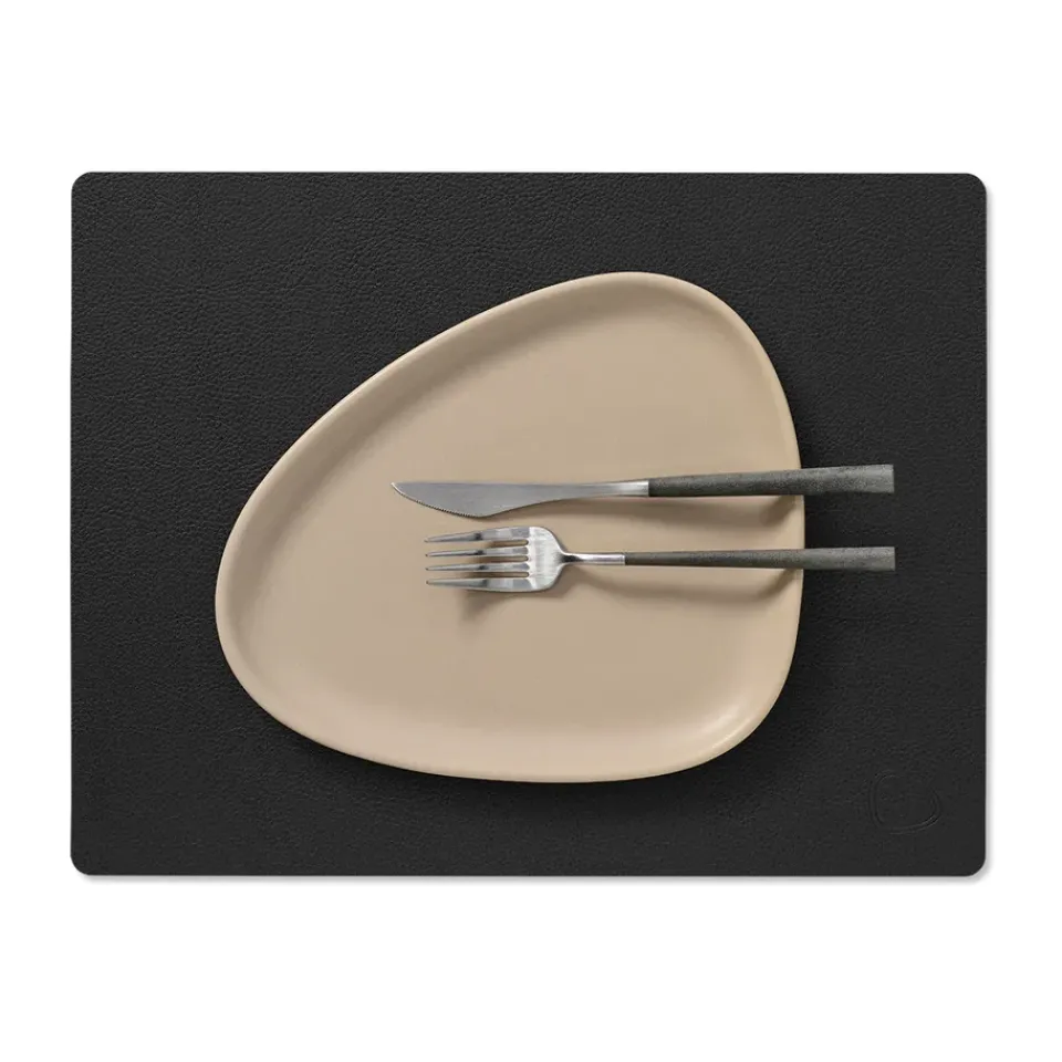 LIND DNA Mantel individual Serene cuadrado M 26,5x34,5 cm, Black Negro Clearance