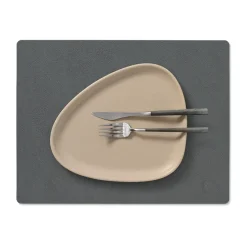 LIND DNA Manteles Individuales<Mantel individual Serene cuadrado M 26,5x34,5 cm, Anthracite NegroGris