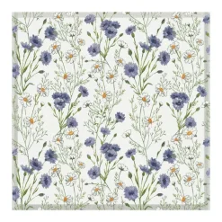 Ekelund Linneväveri Mantel Sommar, 145x145 cm AzulBlanco