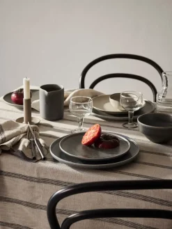 Tell Me More Manteles|Manteles<Mantel Thea 145x330 cm, Denim stripe BeigeGris
