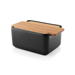 Eva Solo Mantequilleras<Mantequillera Nordic kitchen tapa de roble 10x15 cm, negro NegroBeige