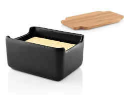 Eva Solo Mantequilleras<Mantequillera Nordic kitchen tapa de roble 10x15 cm, negro NegroBeige
