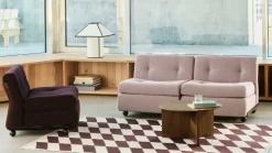 HAY Módulo de sofá Amanta, Burgundy red-yuma 1851, 2 plazas Rosa New