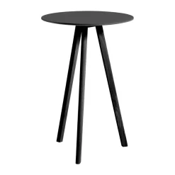 HAY Mesa Alta<Mesa alta CPH20 2.0, Ø70 cm, Black linoleum-roble lacado Negro