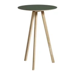 HAY Mesa alta CPH20 2.0, Ø70 cm, Green linoleum-roble lacado Verde Clearance