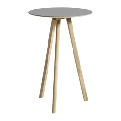 HAY Mesa Alta<Mesa alta CPH20 2.0, Ø70 cm, Grey linoleum-roble lacado Gris