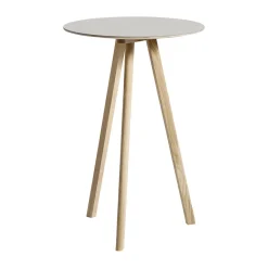 HAY Mesa alta CPH20 2.0, Ø70 cm, Off white linoleum-roble lacado Blanco Discount