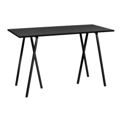 HAY Mesa alta Loop Stand incl. support 77,5x160 cm, Black-black linoleum-black ash Negro