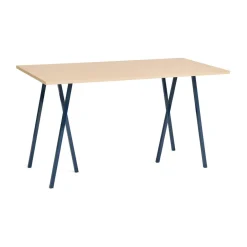 HAY Mesa alta Loop Stand incl. support 87,5x180 cm, Deep blue-clear lacq. oak AzulMarrón New