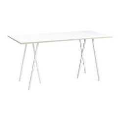 HAY Mesa Alta<Mesa alta Loop Stand incl. support 92,5x200 cm, White-white laminate-plywood Blanco