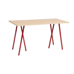 HAY Mesa Alta<Mesa alta Loop Stand incl. support 87,5x180 cm, Maroon red-clear lacq. oak RojoMarrón