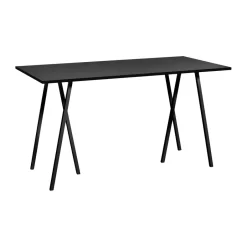 HAY Mesa alta Loop Stand incl. support 87,5x180 cm, Black-black linoleum-black ash Negro New