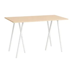 HAY Mesa Alta<Mesa alta Loop Stand incl. support 77,5x160 cm, White-clear lacq. oak BlancoMarrón
