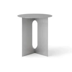 Audo Copenhagen Mesa auxiliar Androgyne Ø40cm, Brushed steel Gris New