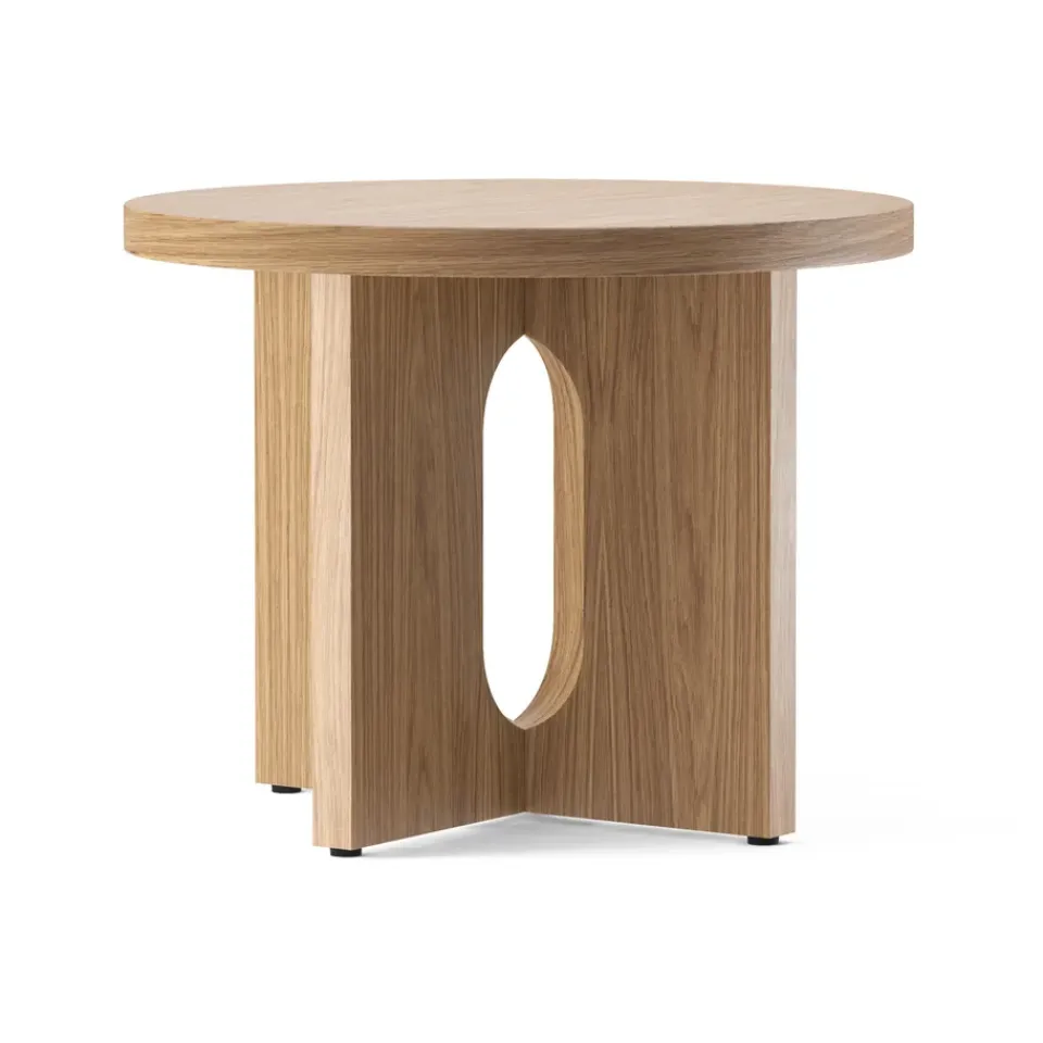 Audo Copenhagen Mesa Auxiliar Androgyne de roble Ø50 cm, Roble-Tablero de mesa Beige Clearance
