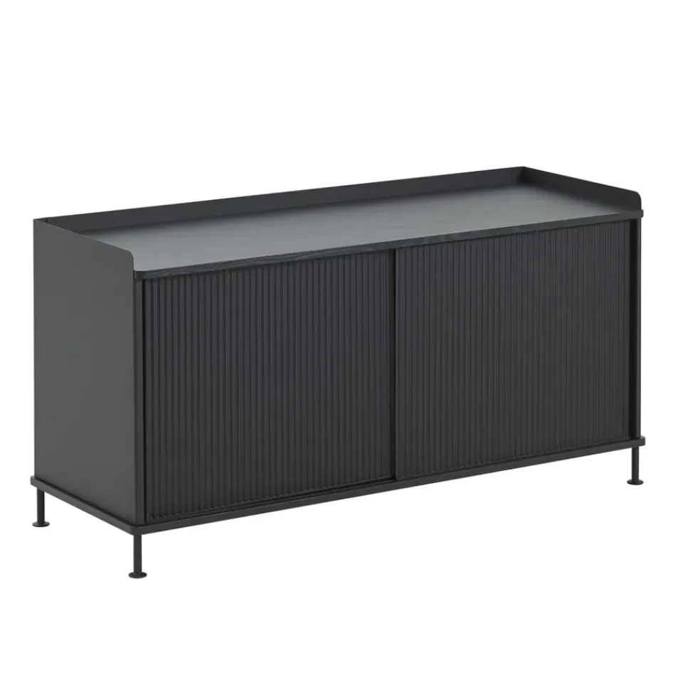 Muuto Mesas Para Tv Y Media|Mesas Para Tv Y Media<Mesa auxiliar Enfold baja 125x45x63 cm, Black-Black Negro