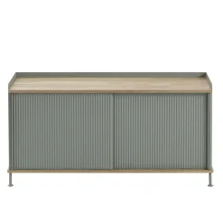 Muuto Mesas Para Tv Y Media|Mesas Para Tv Y Media<Mesa auxiliar Enfold baja 125x45x63 cm, Oak-Dusty green MarrónVerde