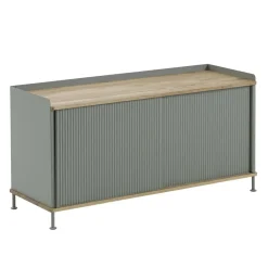 Muuto Mesas Para Tv Y Media|Mesas Para Tv Y Media<Mesa auxiliar Enfold baja 125x45x63 cm, Oak-Dusty green MarrónVerde