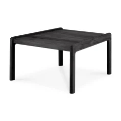 Ethnicraft Mesa auxiliar Jack outdoor en teka lacado , 54x54 cm Negro