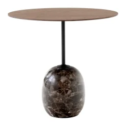 &Tradition Mesas Auxiliares<Mesa auxiliar Lato LN9, Walnut-Emparador marble Marrón