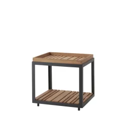 Cane-line Mesas De Terraza Y Mesas De Café<Mesa auxiliar Level, Teak-soporte lava grey Marrón