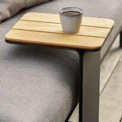 Cane-line Mesas De Terraza Y Mesas De Café<Mesa auxiliar Mega, Teak-soporte lava grey Marrón