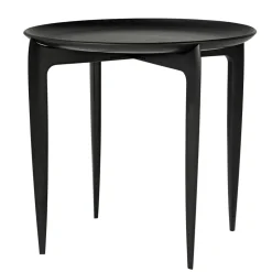 Fritz Hansen Mesas Auxiliares<Mesa con bandeja Foldable Ø 45 cm, Negro